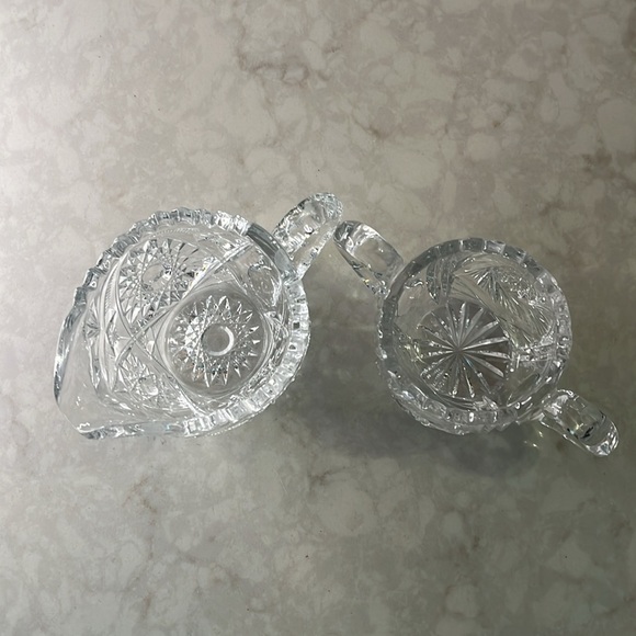 Vintage pressed glass cream and sugar bowl - Picture 2 of 6